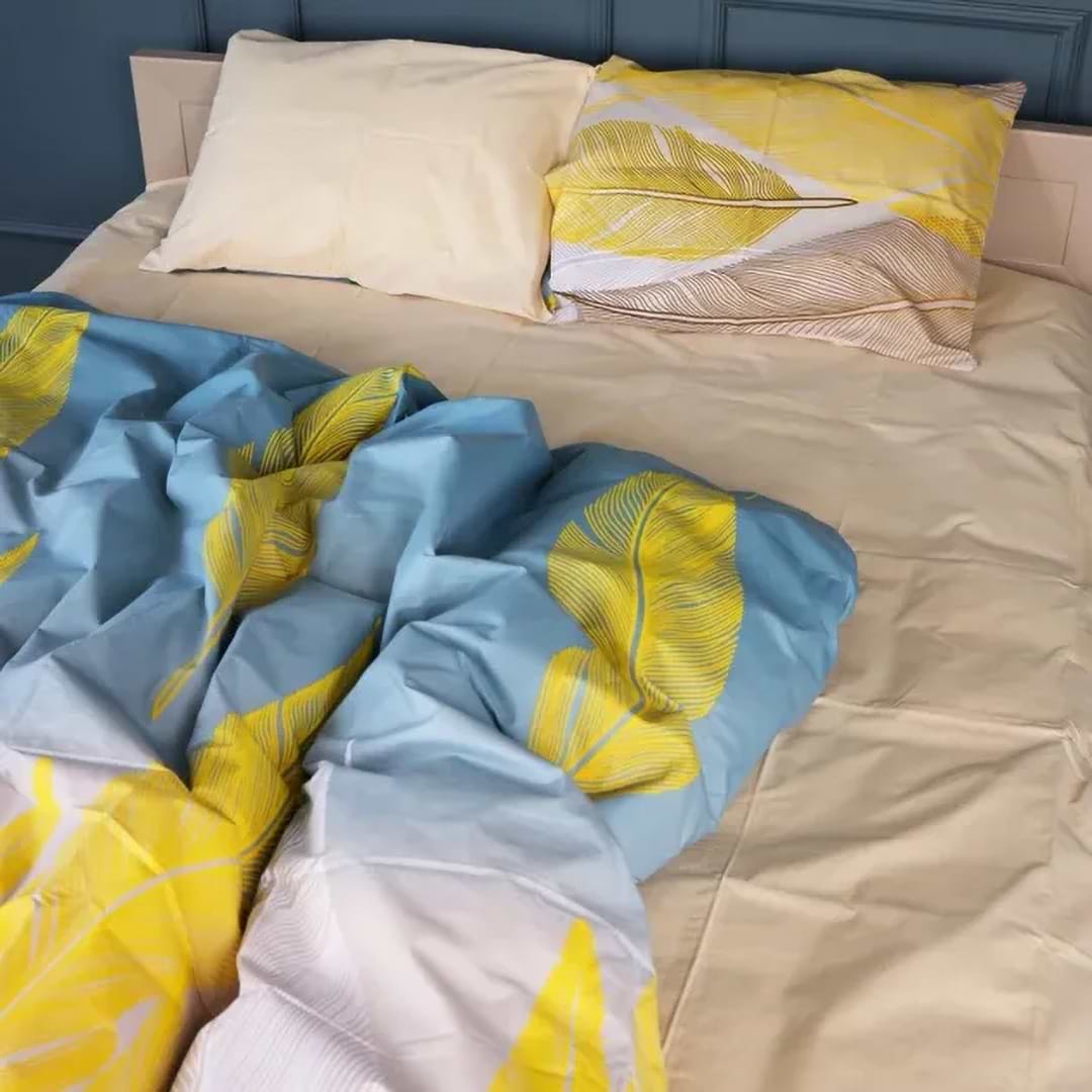 Комплект постільної білизни MirSon Бязь 17-0737 Golden Feathers 160х220 (2200010841565)