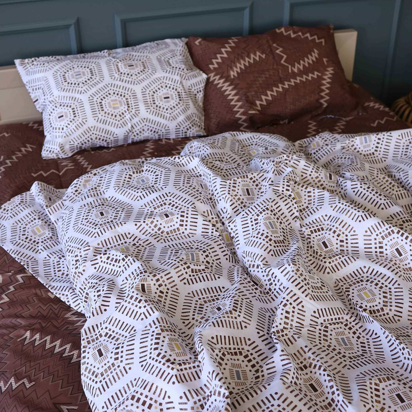 Комплект постільної білизни MirSon Бязь 17-0739 Amber Geometrics 160х220 (2200010842654)