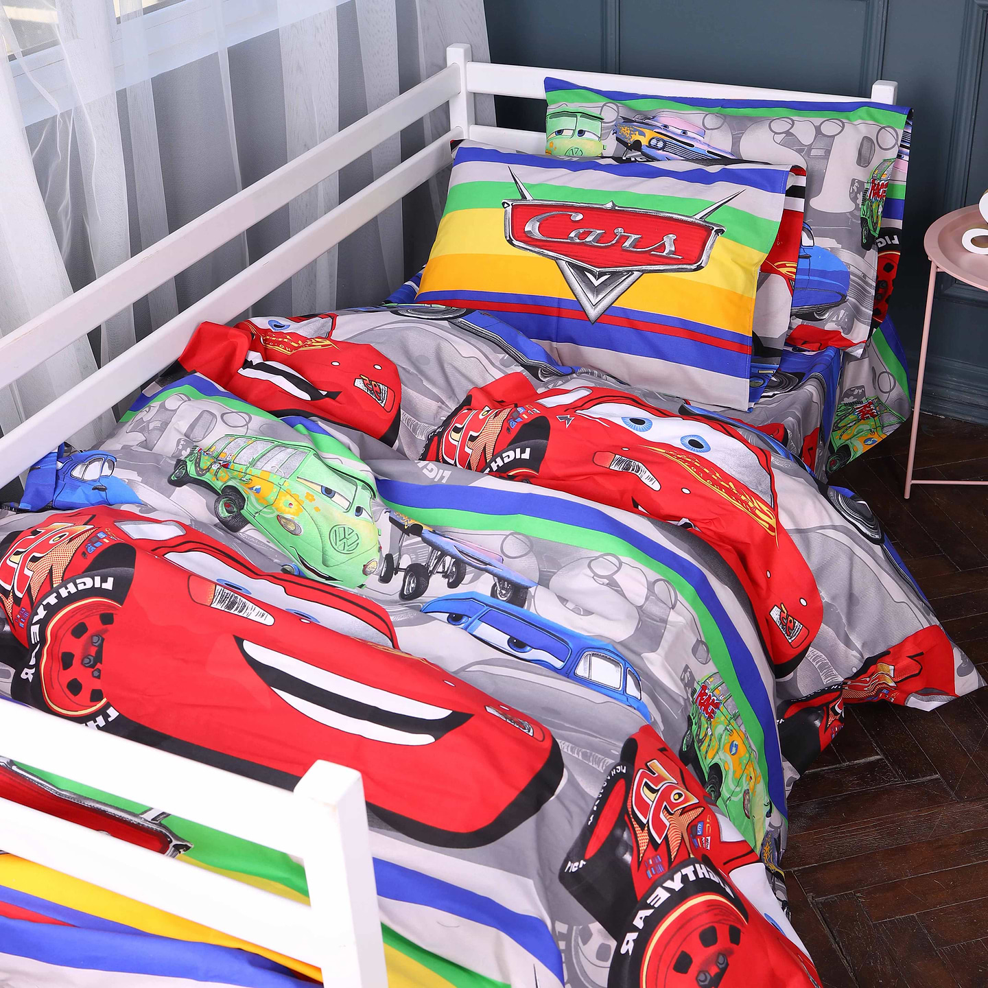 Комплект постільної білизни MirSon Бязь Kids Time Kids Time 17-0779 McQueen's Racing Dreams gray 160х220 (2200011258003)