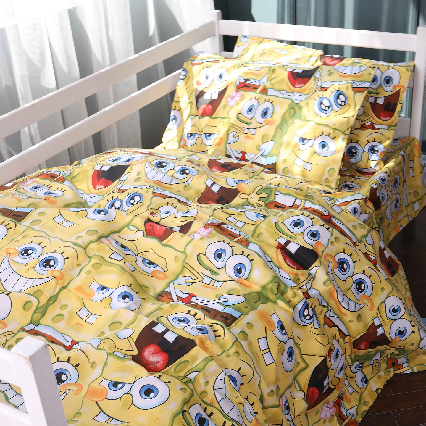 Комплект постільної білизни дитячий MirSon Бязь 17-0804 Funny Sponge Bob 110х140 (2200011447285)