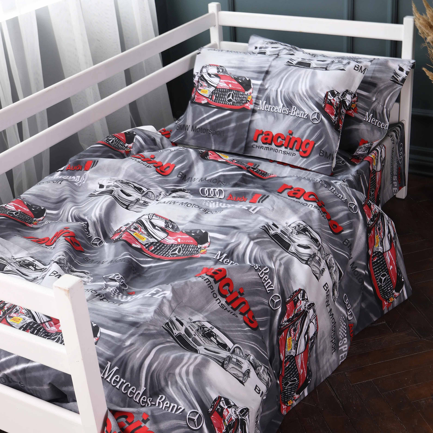 Комплект постільної білизни дитячий MirSon Бязь 17-0855 Motospin 110х140 (2200011705071)