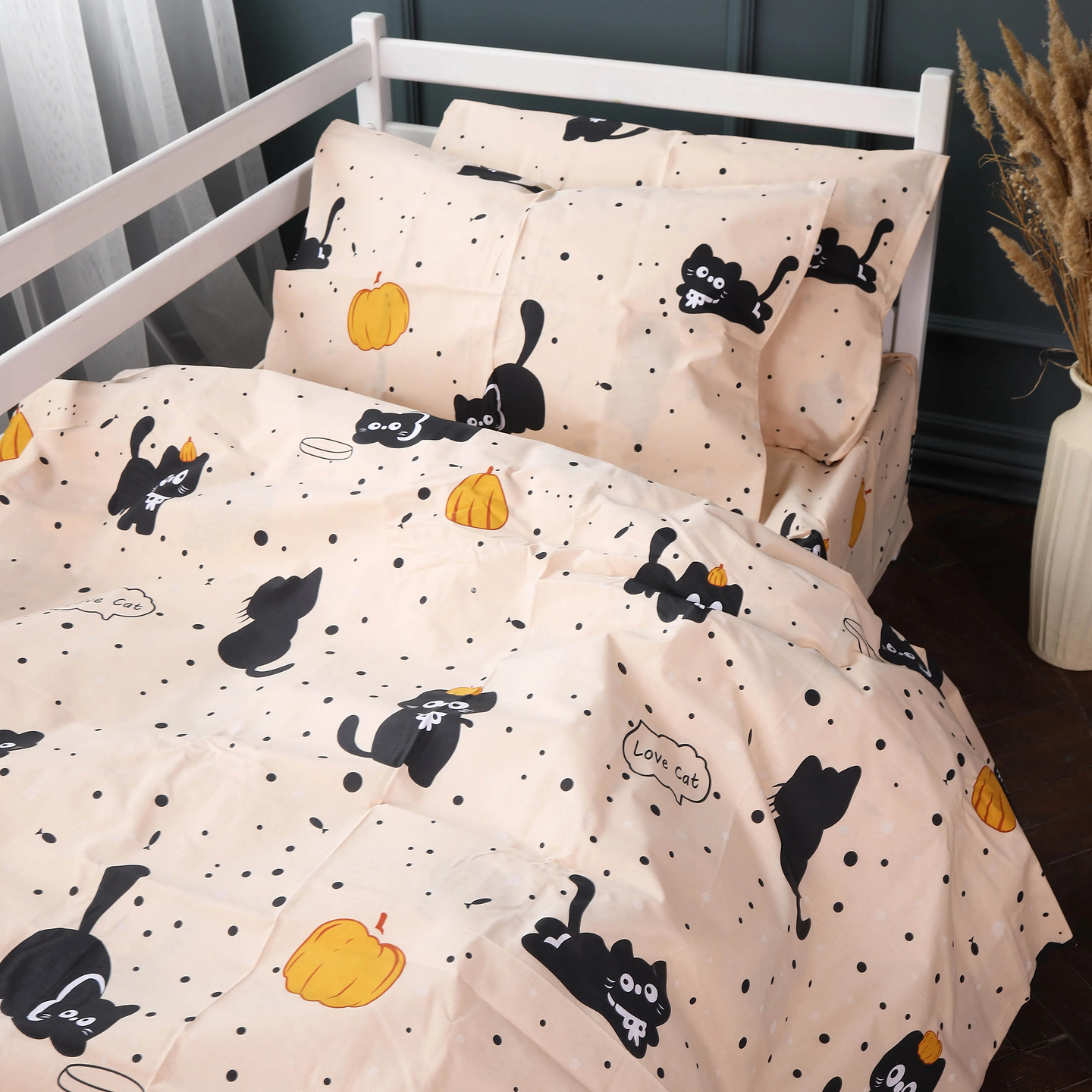 Комплект постільної білизни дитячий MirSon Бязь 17-0856 Pumpkitty 110х140 (2200011705576)