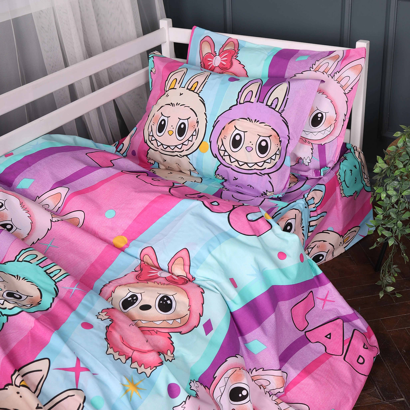 Комплект постільної білизни дитячий MirSon Бязь 17-0882 Sweet Labubu 110х140 (2200012198056)