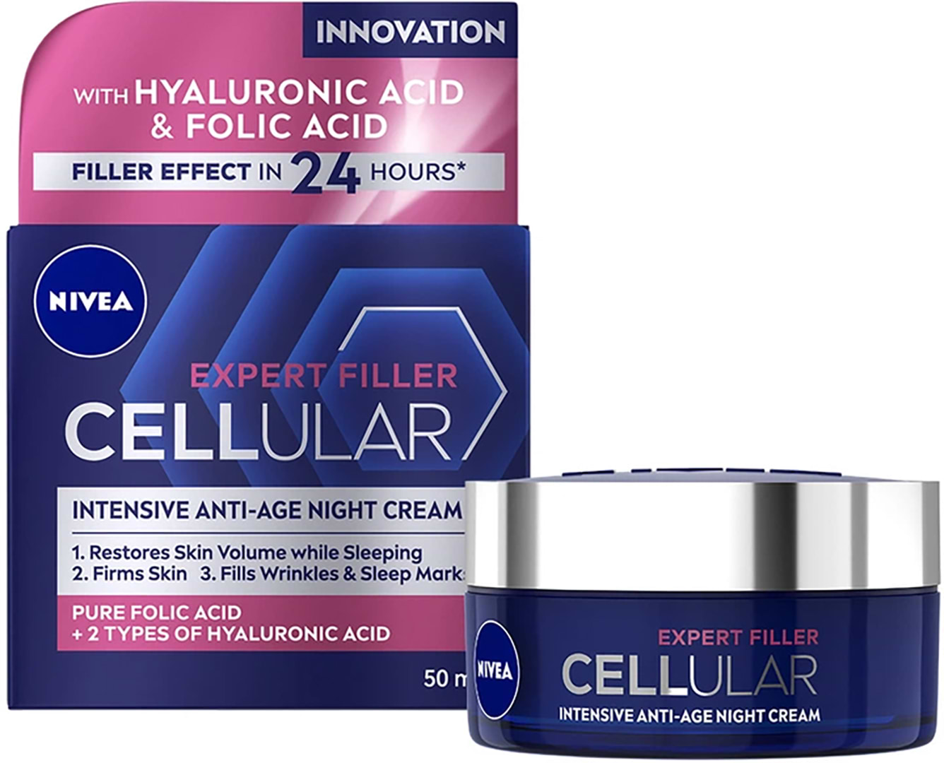 Крем для обличчя NIVEA cellular expert filler ніч 50 мл (4005900134271)