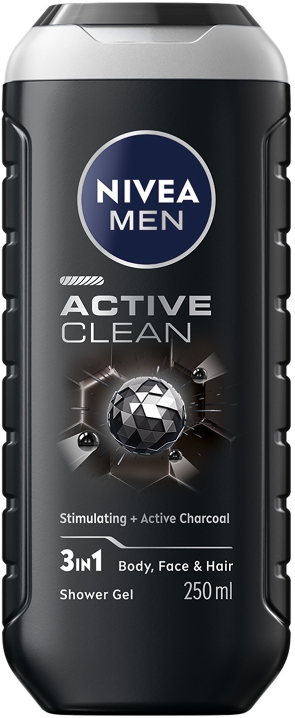 Гель для душу NIVEA Men акт очищ 3в1 д/тіл обл і вол 250 мл (5900017042435)