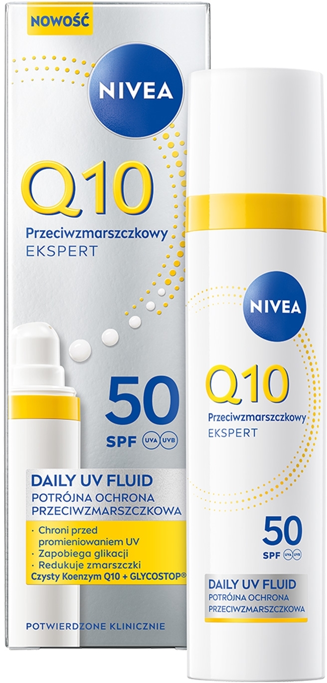 Крем для обличчя NIVEA флюїд Q10 експерт потр зах від зморшок SPF50 40 мл (5900017099194)
