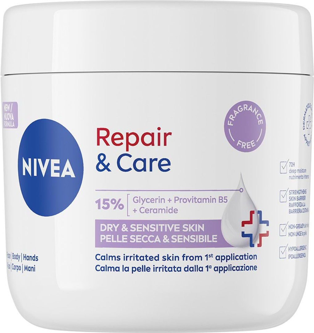 Крем для тіла NIVEA відновлення та догляд д/сухої та чутл шк 400 мл (9005800380551)
