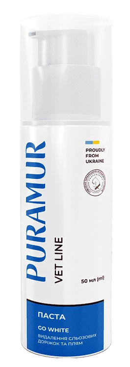 Паста для кошек и собак PURAMUR Go White для удаления слезных дорожек и пятен 50 мл (4823082438563)