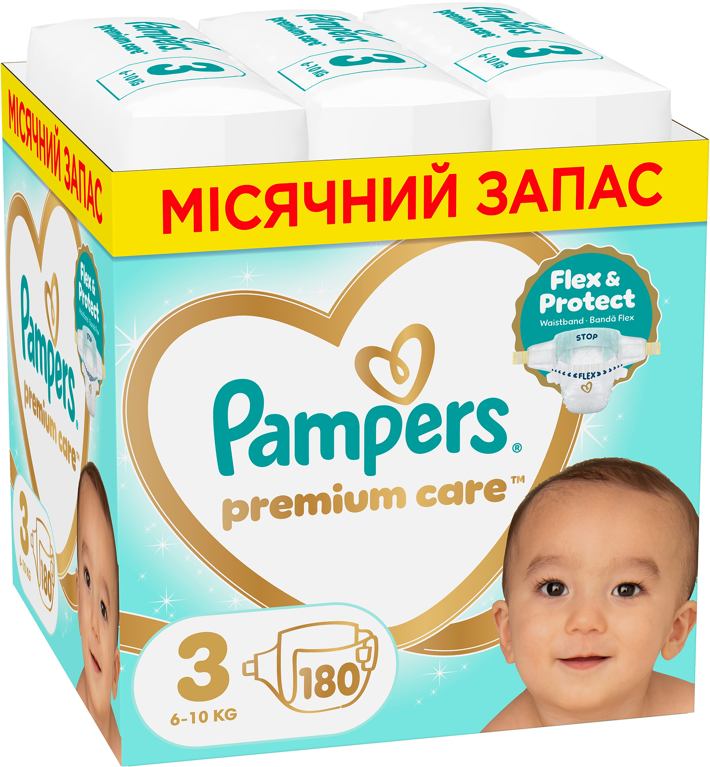 Одноразовые подгузники Pampers Premium Care Размер 3 (6-10 кг) 180 шт (80883548)