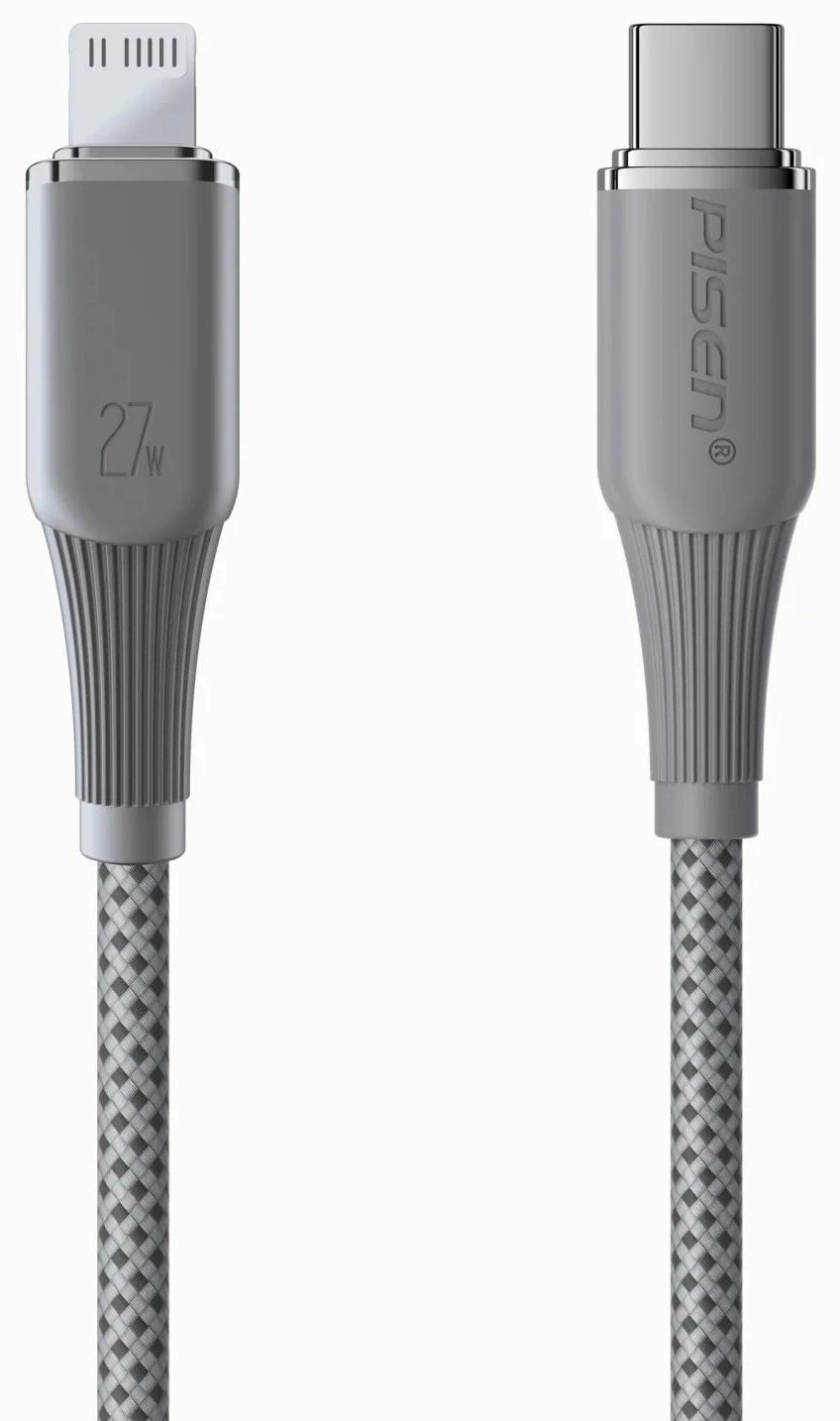 Кабель Pisen NoirSync USB-C TO Lightning 27W Cable Grey (CL-FC16-1000)