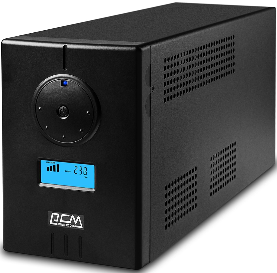 Источник бесперебойного питания Powercom 1800 Вт, 2хEURO Schuko, AVR, LCD, USB (INF-3000)