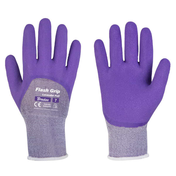 Перчатки садовые BRADAS FLASH GRIP LAVENDER FULL размер 8 (RWFGLRF8)