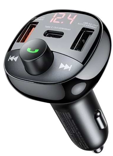 FM модулятор Remax All-in-One 54.5W PD+QC 2A+1C RCC331 Black (6954851202288)