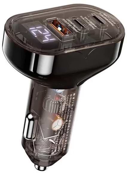 Автомобильное зарядное устройство Remax Cybo Series 72W PD+QC 1A+2C RCC351 Black (6954851229377)