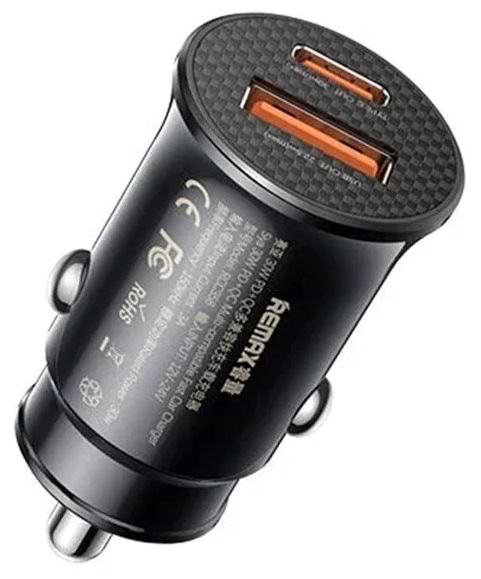 Автомобильное зарядное устройство Remax Siya Series 30W PD+QC 1C+1A RCC358 Black (6954851217466)