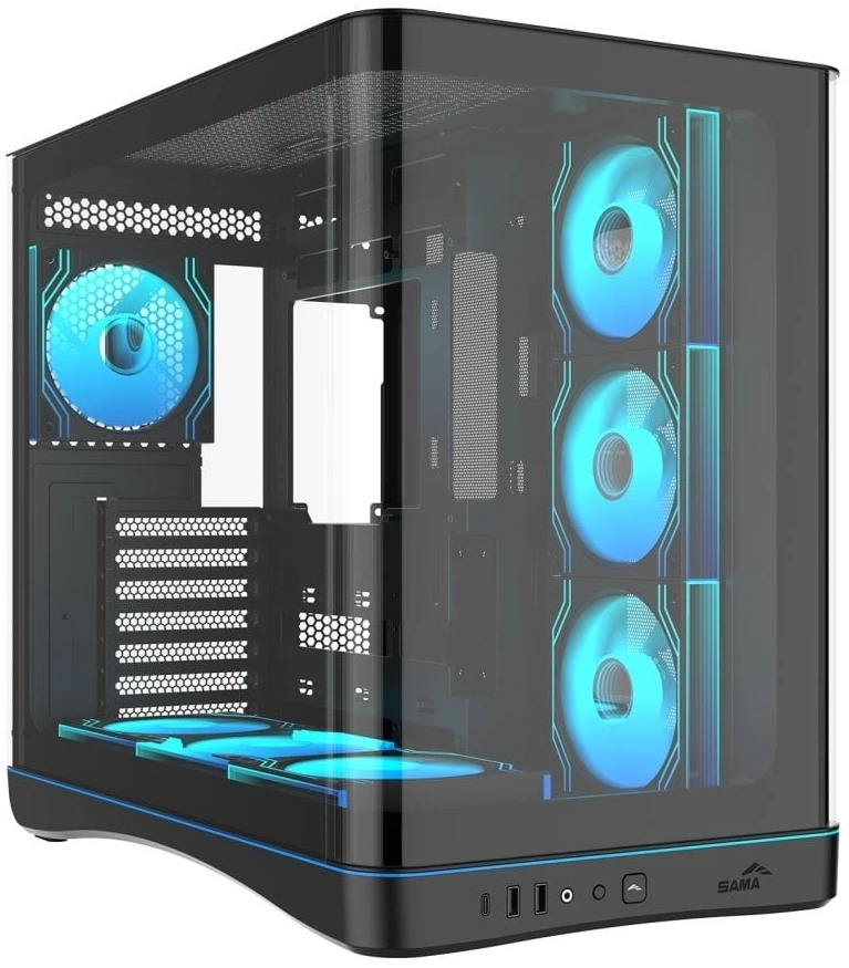 Корпус SAMA V62 без БП (V62-BKADA7X1-GL) Black