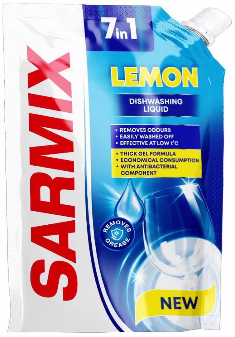 Засіб для ручного миття посуду SARMIX Лимон 450 мл (4820268104984)