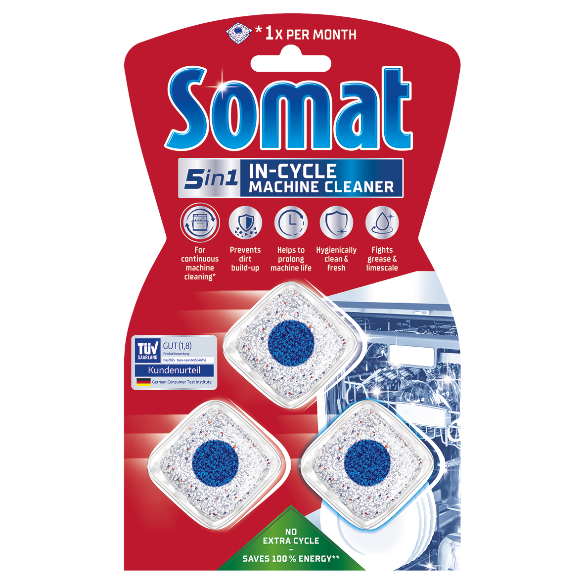 Засіб для чищення посудомийних машин Somat 3 таблетки, 60 гр