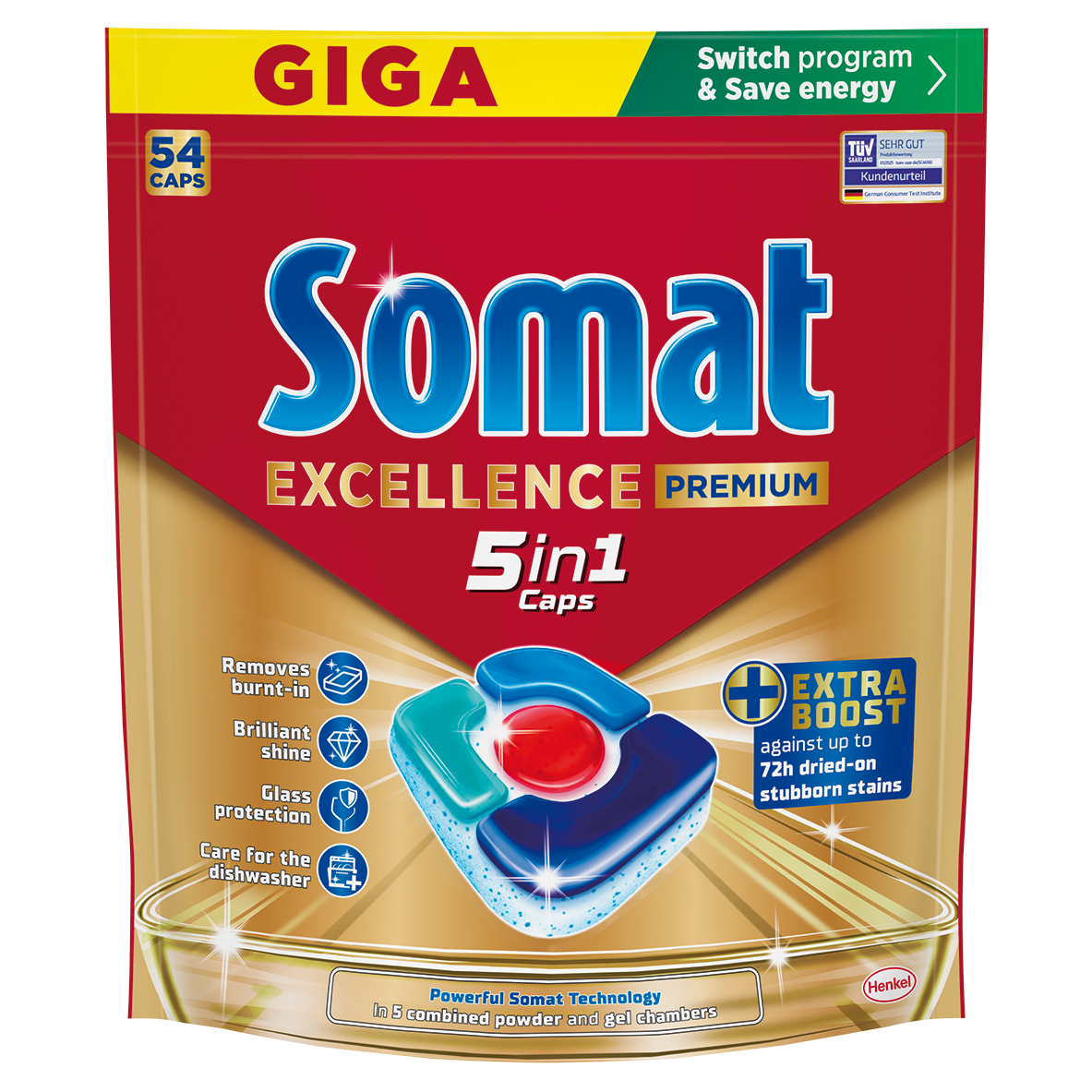 Таблетка для посудомийної машини Somat Exellence 5-в-1, 54 шт