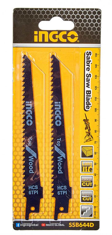 Полотно INGCO 150x19x1,25 мм 6TPI - Bi-Metal (SSB644D)