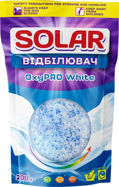 Кислородный стиральный порошок Solar OXYPRO WHITE 200 г (4820269930551)