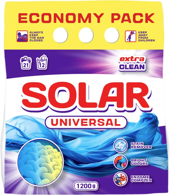 Пральний порошок Solar безфосфатний Universal 1200 г (4820269930285)