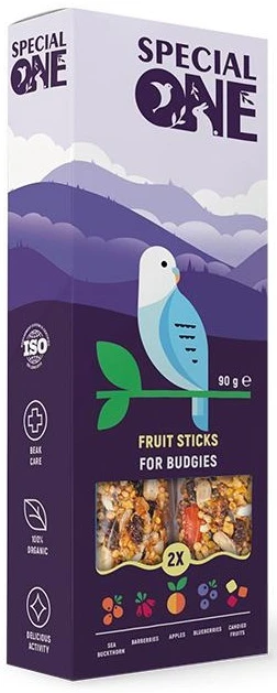 Ласощі для птахів Special One Фруктові для хвилястих папуг 90 г (4823082423460)