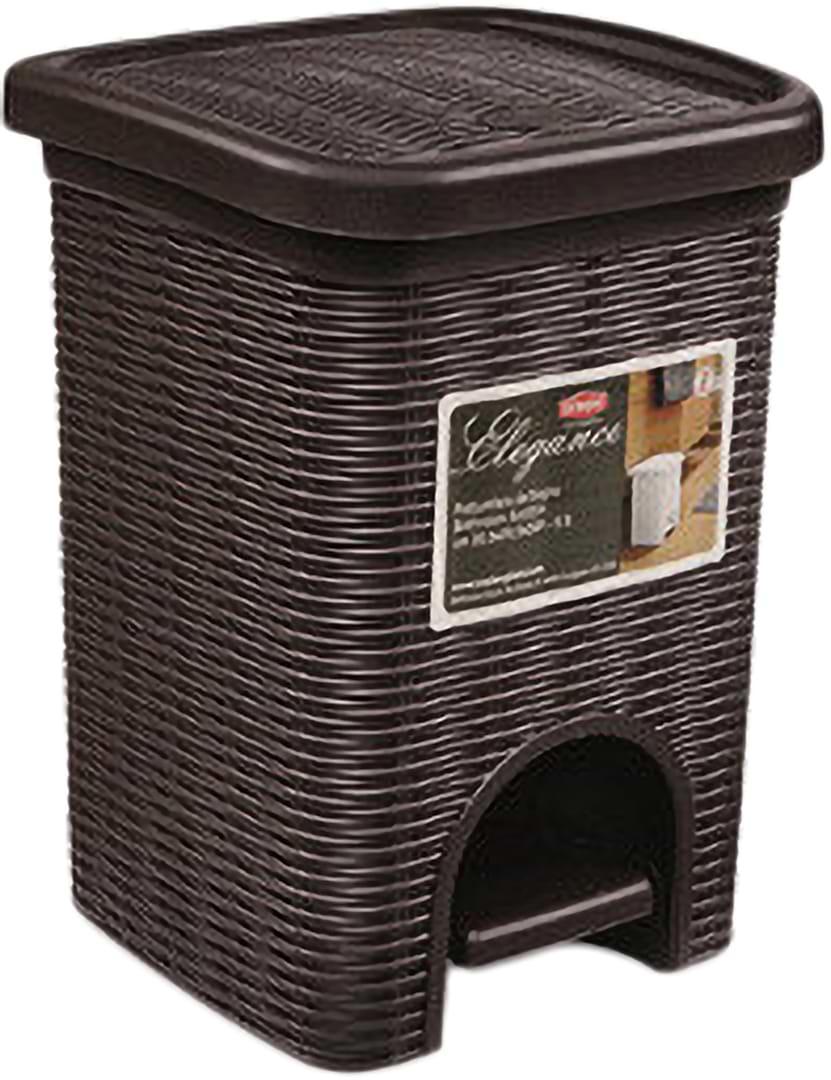 Бак для сміття з педаллю Stefanplast ELEGANCE темно коричневе 20,5х20,5х28 (30102)