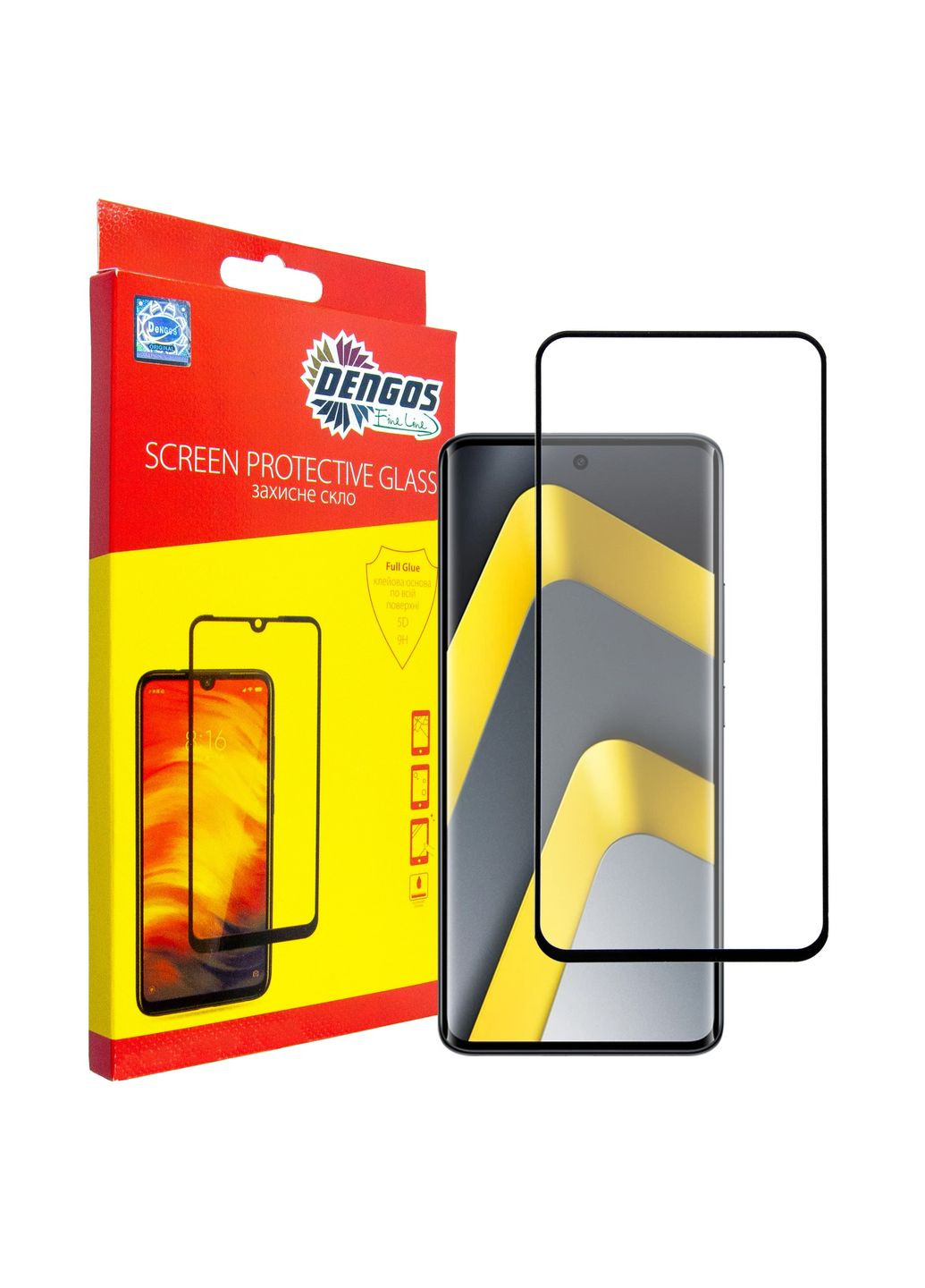 Защитное стекло для смартфона DENGOS for Poco M8 5G Black Full Glue (TGFG-428)
