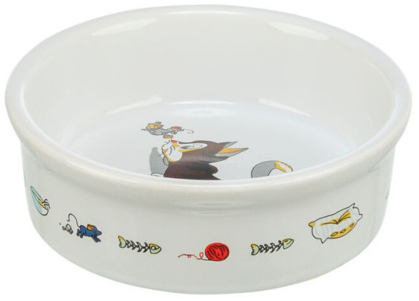 Миска для животных Trixie для кошек рисунок с котом и мышкой 12 см 200 мл (4011905040073)