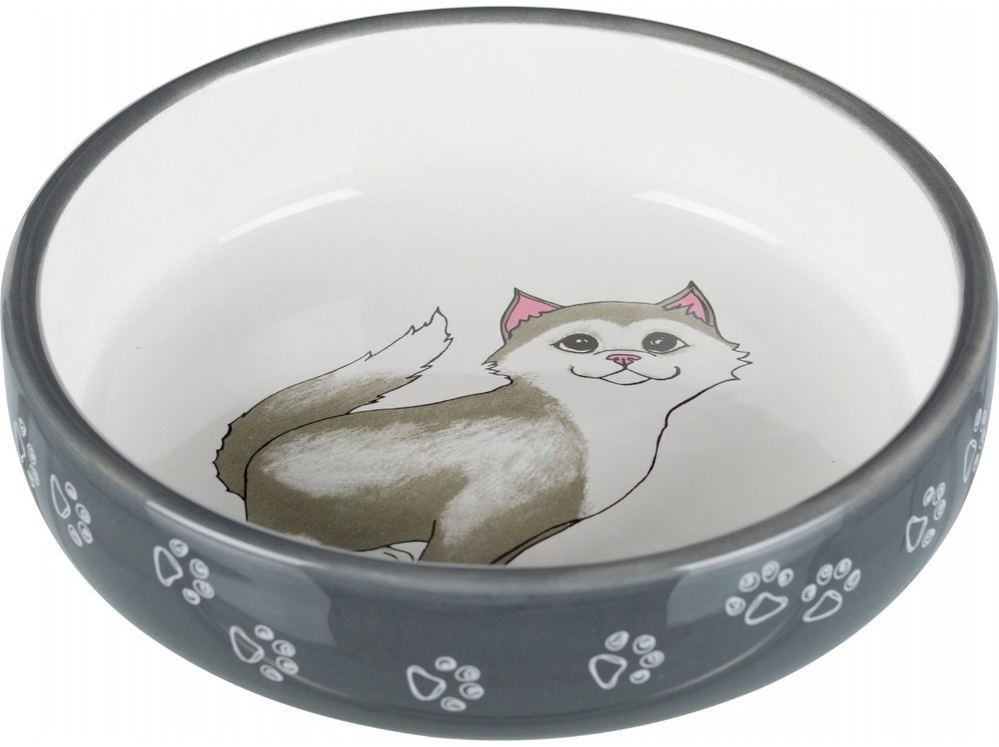 Миска для животных Trixie для кошек короткомордых пород серая/белая 15 см 300 мл (4011905247847)