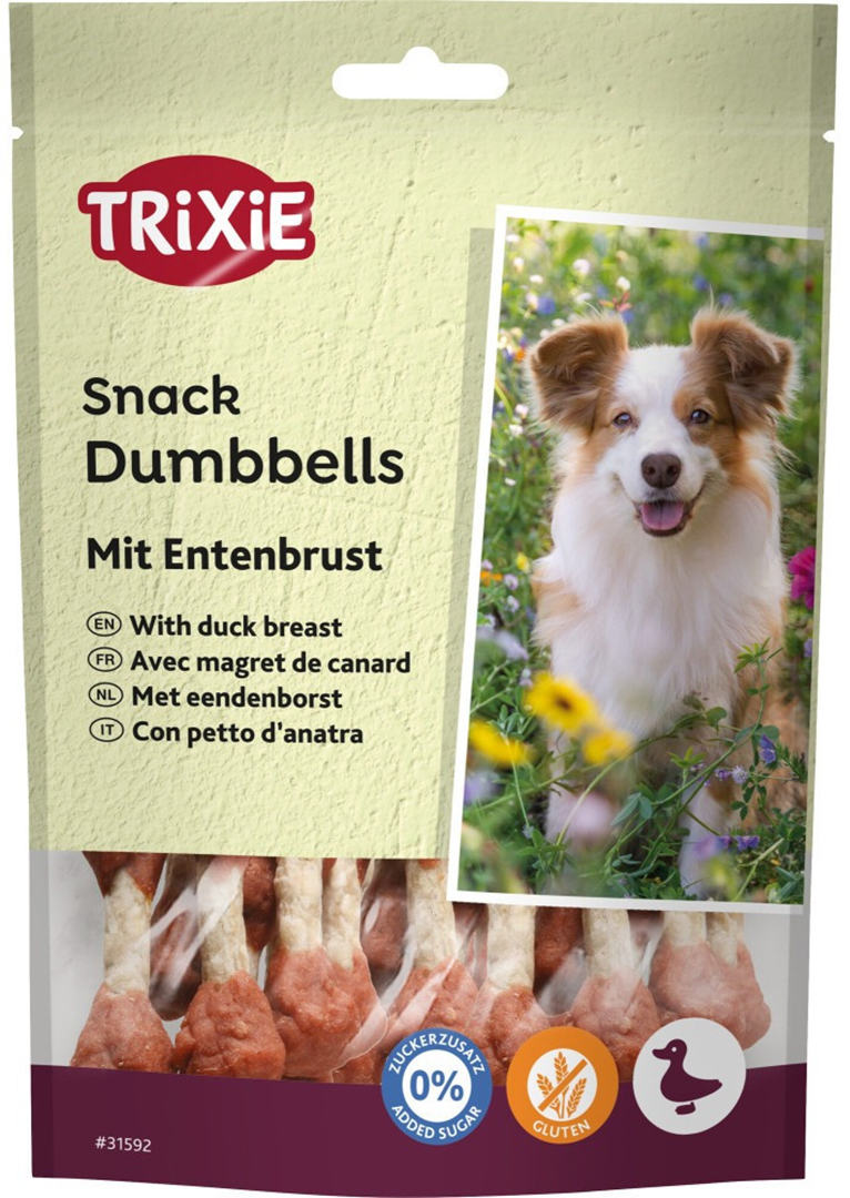 Ласощі для собак Trixie Dumbbells with Duck Breast кісточка з качкою 80 г (4011905315928)