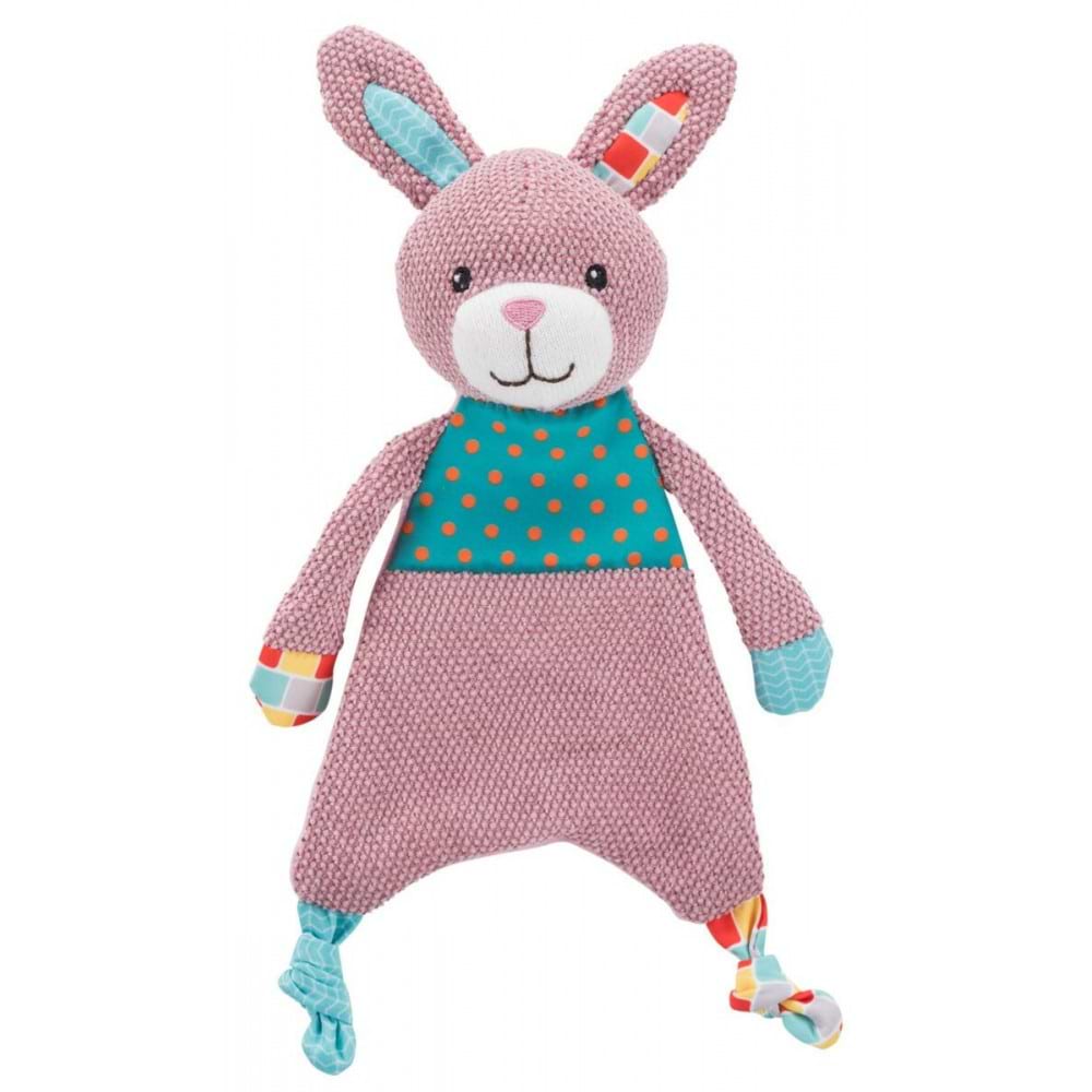 М'яка іграшка для собак Trixie Junior для цуценят Кролик зі звуком і шелестом фольги 28 см (4047974361719)