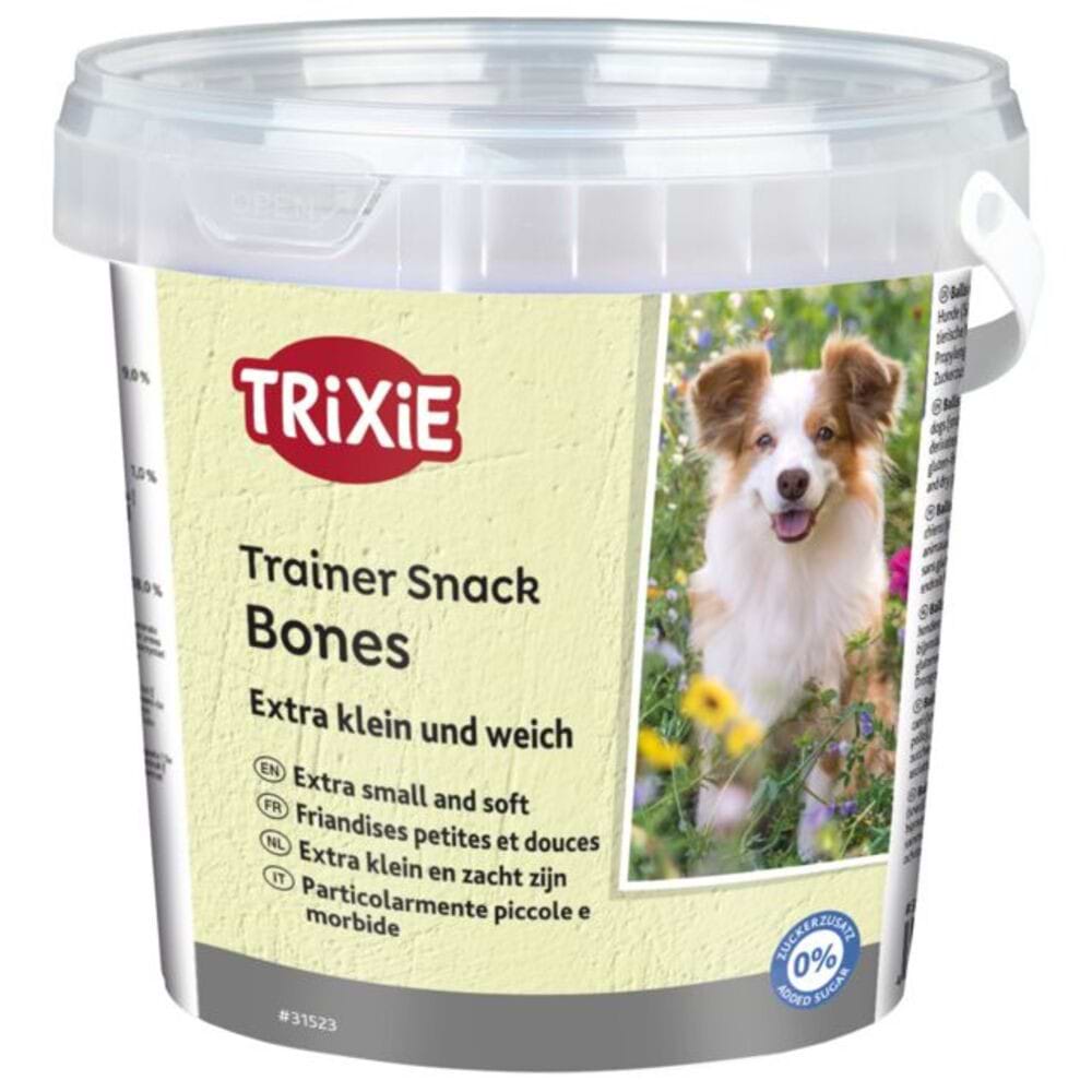 Ласощі дропси для собак Trixie з вітамінами Відро пластик. "Mini Bones" 500 гр (4011905315232)