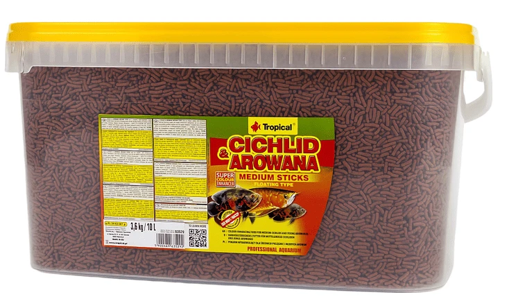Корм для риб Tropical Cichlid Arowana Medium Sticks для м'ясоїдних цихлід палички 3.6 кг (5900469635292)