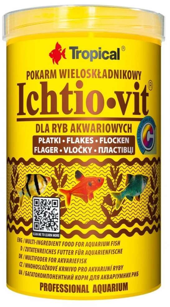 Корм для риб Tropical Ichtio-Vit для всіх акваріумних пластівці 200 г (5900469770061)
