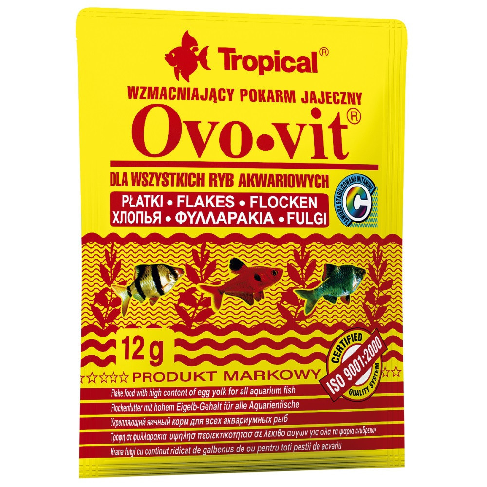 Корм для риб Tropical Ovo-Vit для всіх акваріумних пластівці 12 г (5900469744314)