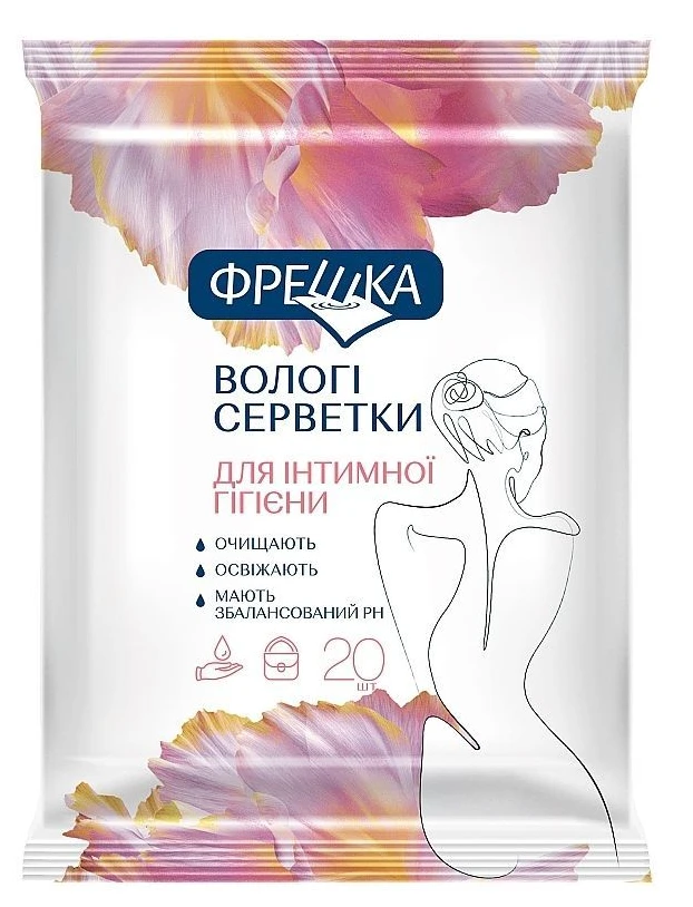 Салфетки гигиенические влажные Біокон Фрешки 20 шт. д/интимной гигиены (4820064563282)