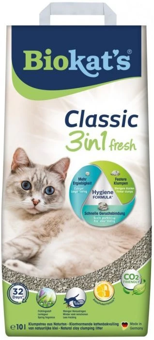 Наповнювач бентонітовий Biokat's Classic Fresh 3in1 0,1 – 5мм 10 л (4002064614212)