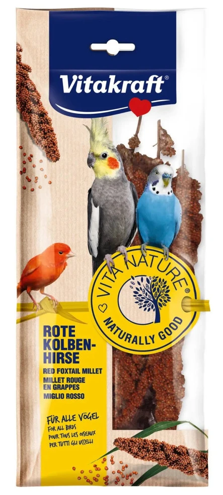 Ласощі Vitakraft VITA Nature Red Foxtail Millet для декоративних папуг з чумизою 80 г (4008239211170)