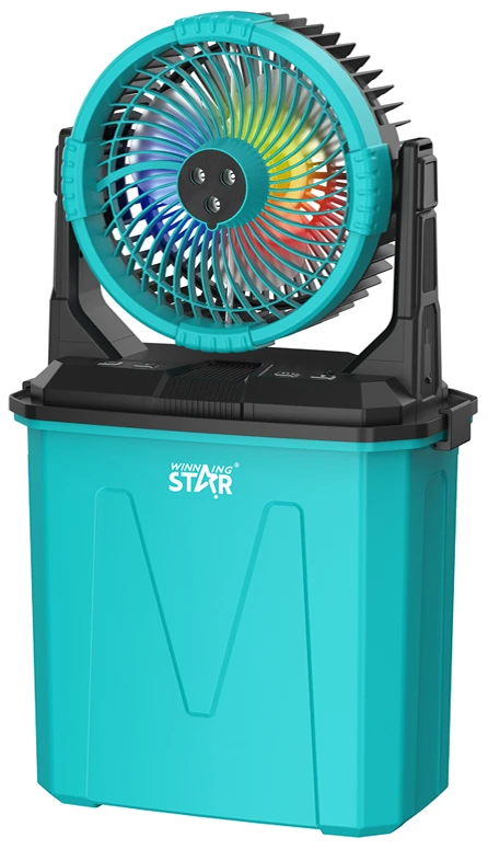 Вентилятор портативний WinningStar ST-4106 20000mAh RGB підсвітка, повербанк, ліхтар Green (WNNGS-ST-4106-G)