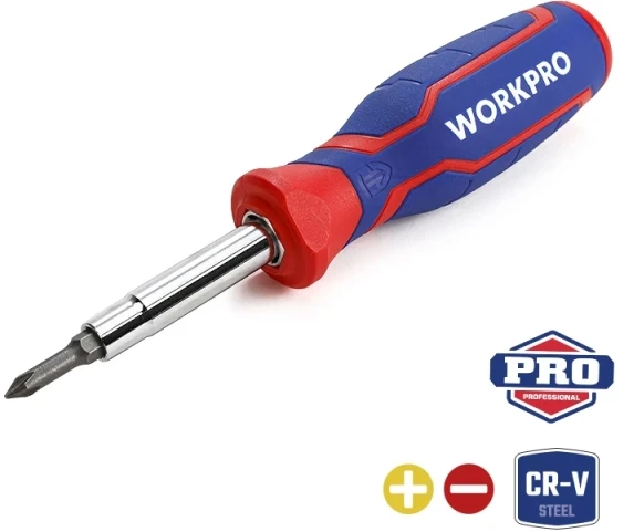 Викрутка зі змінними бітами WORKPRO 6 в 1 CR-V PRO (WP221046)