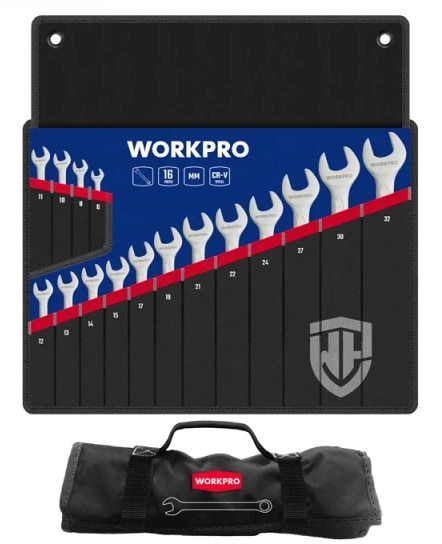 Набір комбінованих ключів WORKPRO 6-32 мм CR-V PRO PLUS 16 шт. (WP202503)