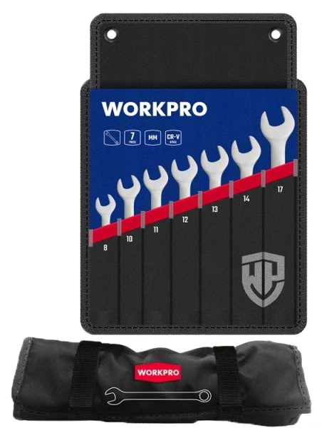 Набір комбінованих ключів WORKPRO 8-17 мм CR-V PRO PLUS 7 шт. (WP202562)