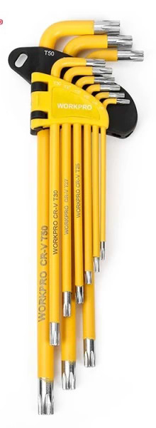 Набір шестигранних ключів WORKPRO TORX CR-V PRO PLUS 9 шт. (WP222008)