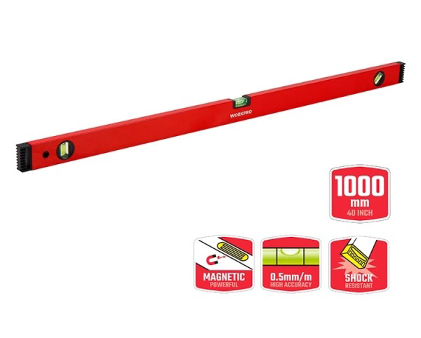 Уровень WORKPRO 1000 мм 0.5 мм PRO (WP262013)
