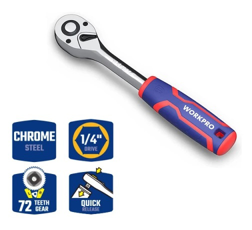 Ключ-трещетка WORKPRO 1/4" 72Т CR-V PRO (WP271010