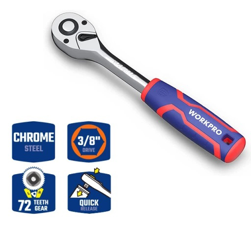 Ключ-трещетка WORKPRO 3/8" 72Т CR-V PRO (WP271011)