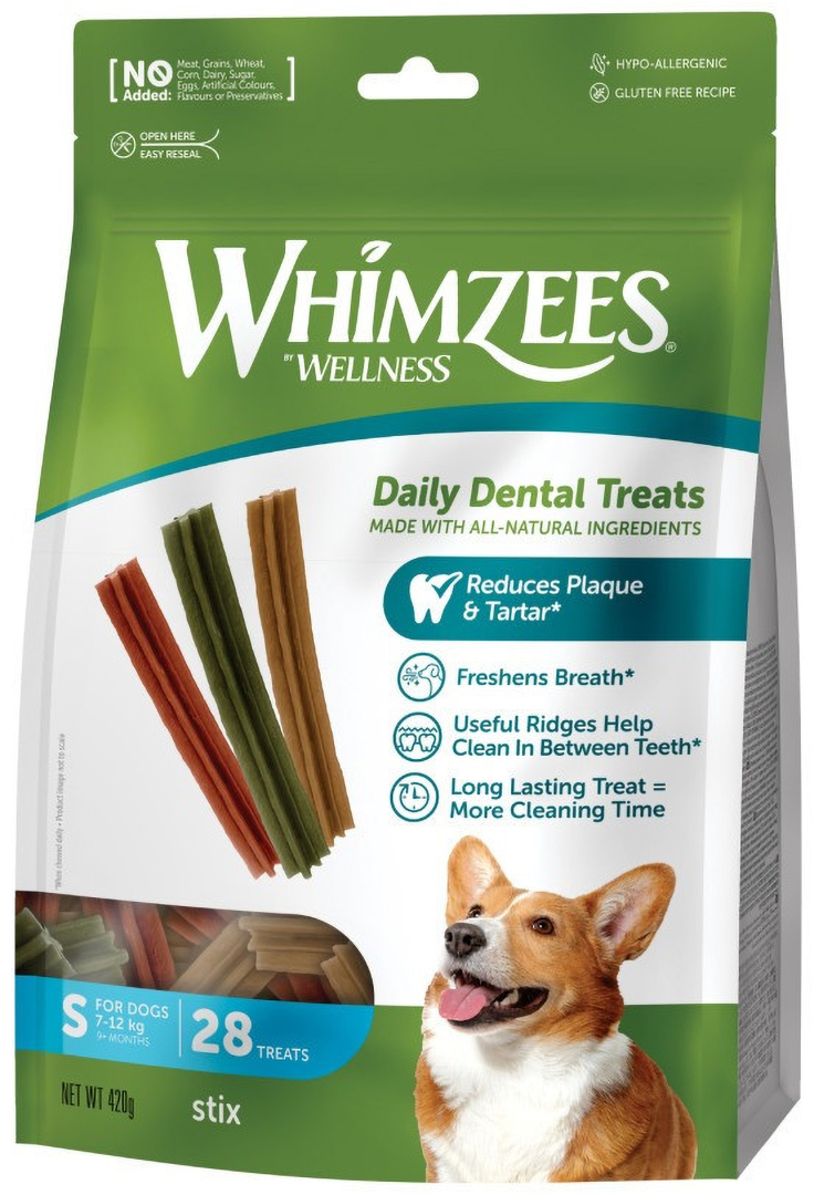 Ласощі для собак Whimzees Stix у формі паличок S 28 шт. (8718627750773)