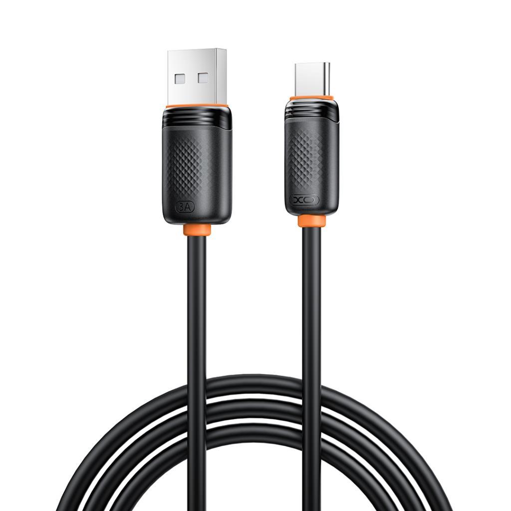 Кабель XO CB-300UC Shishi Shun Series USB-A - Type-C Data Cable 3A 1м Black (XO-CB-300UC-BK)